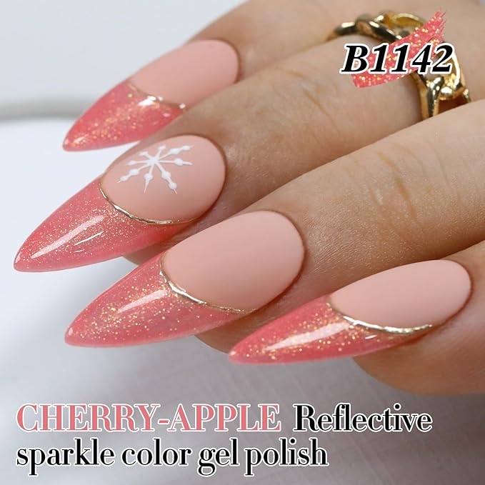Double Rhythm 15ML Glitter Gel Polish Shimmer Reflective Holographic Color Magnetic for Nail Art Salon DIY at Home (B1142)