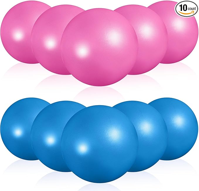 Aoriher 10 Pcs Small Exercise Pilates Ball 9 Inch Mini Yoga Balls Anti Burst and Slip for Stability, Fitness, Physical Therapy, Stretching & Core Strength Workout at Home Gym Office