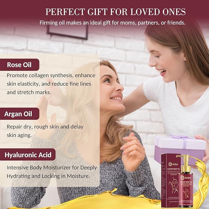 ARIYE Body Firming Oil Glow-Remedy body oil for women,Body Oil After Shower Tightening&Hydrating Treatment for Arms,Legs,Stomach&Body,Natural Firming Oil for Dry Skin,Non-Greasy Body Serum-(4.06 Oz)