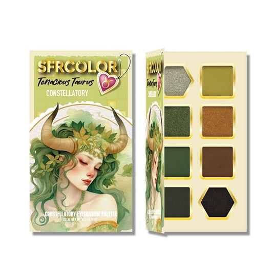 12-Color Zodiac Eyeshadow Palette, Matte Metallic Shimmer Pressed Pigments, Highly Pigmented Makeup Palette for Professional & Daily Eye Makeup (8283 Taurus)