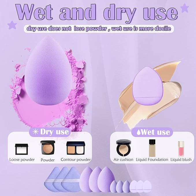 GZIXBDA Makeup Brush Set, 49Pcs Makeup Tool Set Premium Synthetic Foundation Concealers Powder Eye Shadows Makeup Brushes Kit for for Beginner Professional, Purple