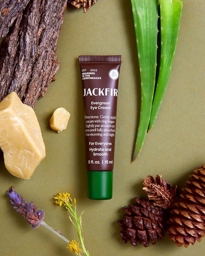 Jackfir The Evergreen Eye Cream, Natural Eye Cream for Men, Helps Reduce Puffiness and Brighten Under Eye Dark Circles, EWG Verified, Organic Ingredients, For All Skin Types, 0.5 Fl Oz