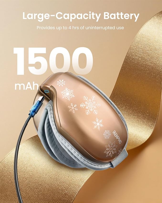 RENPHO Eye Massager with Heat, Valentines Day Gifts for Her Him Birthday Gifts for Women Mom, FSA Eligible HSA Eye Mask for Migraine,Sleep Mask for Dry Eyes Relax, Reduce Strain for Men Dad Eyeris 1