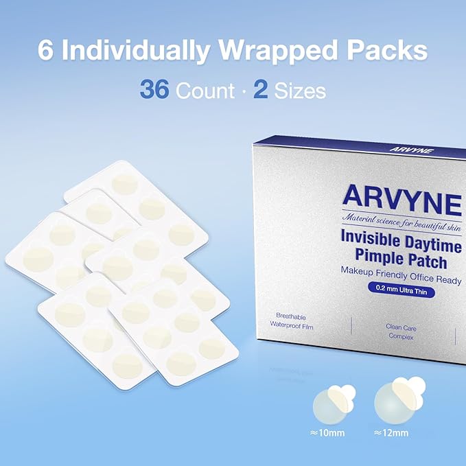 Invisible Daytime Pimple Patch–Ultra-Thin 0.2 mm Matte Hydrocolloid Acne Patch for Face, Makeup-Friendly with Waterproof Film, Clean-Care Complex, Patented Easy-Peel Design, 36 Count (Daytime)