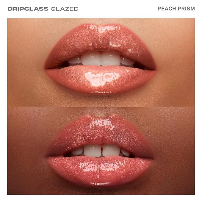 MORPHE Dripglass High Shine Lip Gloss - Semi-Sheer or Full Coverage Lip Color with Glass-Like Shine and Nonsticky Finish - Infused With Squalane & Vitamin E - Peach Prism (0.13 Fl Oz)