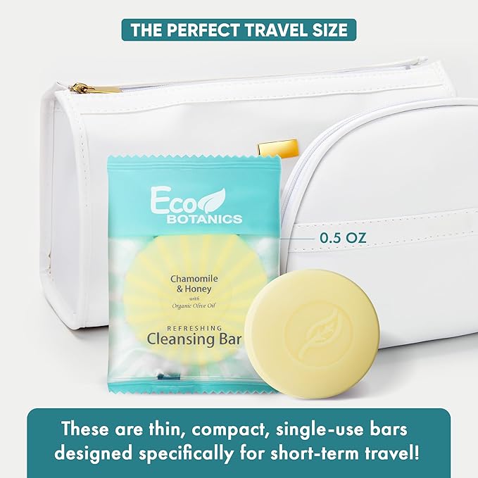 Eco Botanics Travel-Size Hotel Cleansing Bar Soap, 0.5 oz (Case of 1000)