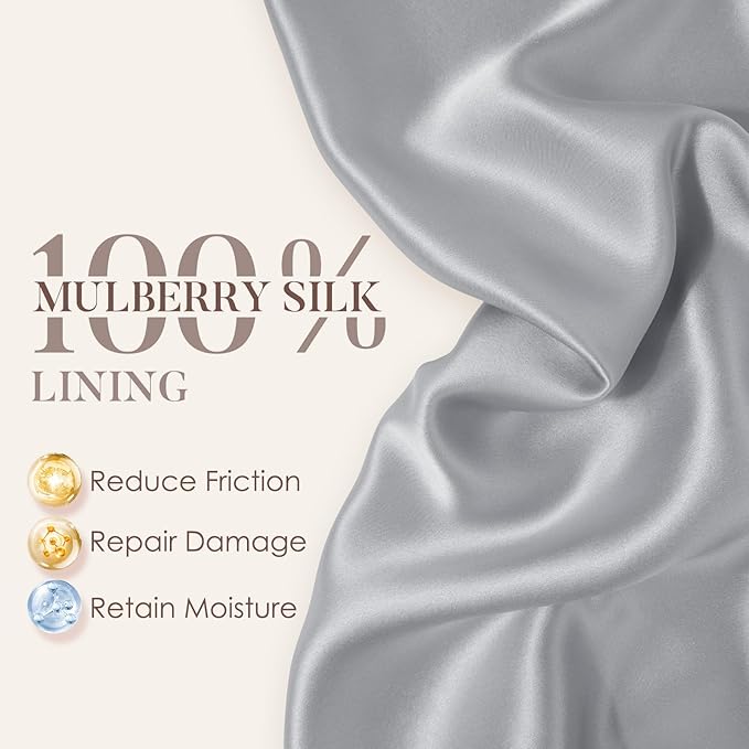 LULUSILK Mulberry Silk Lined Sleep Cap, No More Frizzy Tangled Hair, Stay On Silk Hair Wrap for Sleeping with Adjustable Strap, Silk Bonnet for Women and Men, Assorted Color Purple, Pack of 1