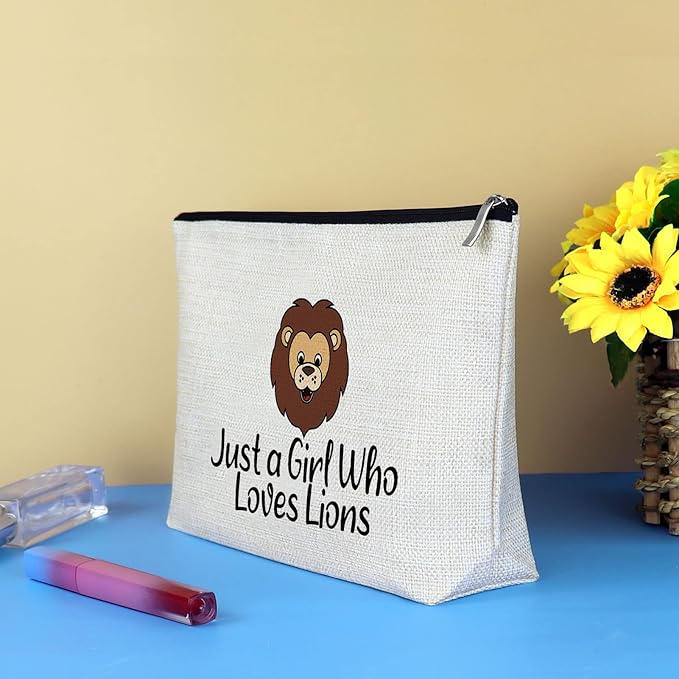 Lion Lover Gift Makeup Bag Lion Gifts for Women Cosmetic Bag Animal Lover Gift Lion Inspire Gift Birthday Christmas Graduation Gifts for Daughter Sister Best Friend Friendship Gift Travel Toiletry Bag