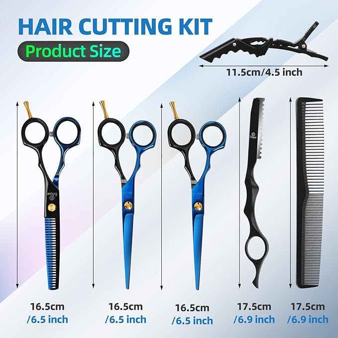 ETHTXE Professional Hair Cutting Scissors Kit, 6.5" Barber Cutting & Texturizing Shears – Premium Stainless Steel Salon Scissors for Men, Women, Home Use, Professional Barbers and Gift Giving