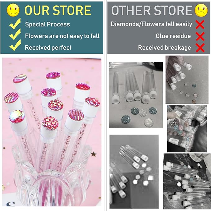 20 Sets Mascara Wand Tube Diamond Eyelash Spoolies Rose Mascara Brushes Lash Brush Makeup Tool Applicator Eyelash Brush Tubes Makeup Brush (4C-Rose)