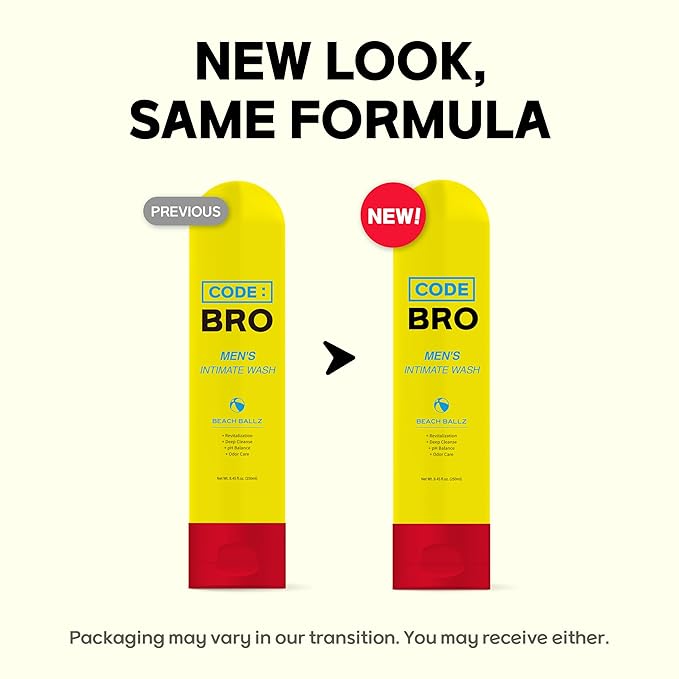 Code Bro Men's Intimate Wash Beach Ballz - Shower Stuff for Men (250ml, 8.45 fl oz)