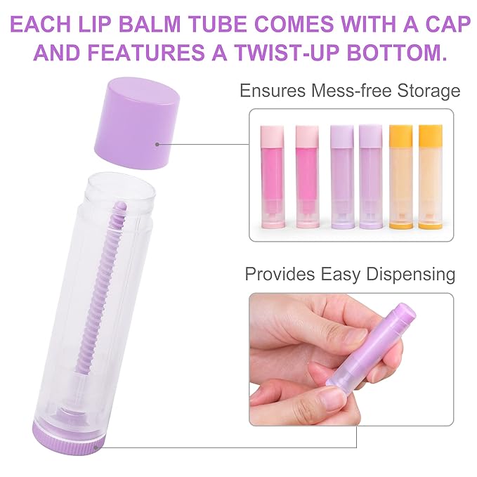 LotFancy Lip Balm Tubes Empty, 60PCS