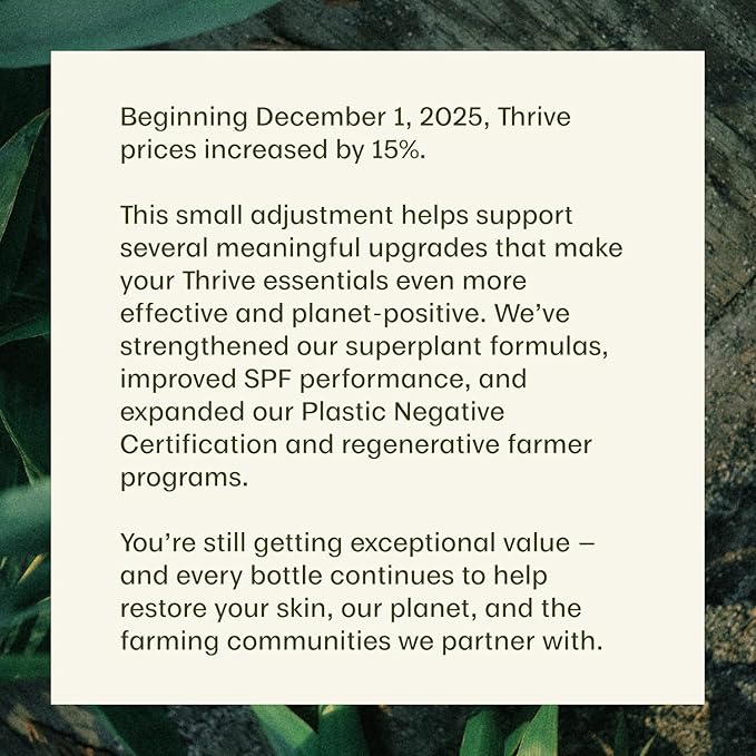 Thrive Natural Care Reef Safe Sunscreen SPF50 - Hawaii 104 Reef Act Compliant - Mineral Sunscreen Non-Nano Zinc Oxide - Vegan, (5.8 Oz (Pack of 1))