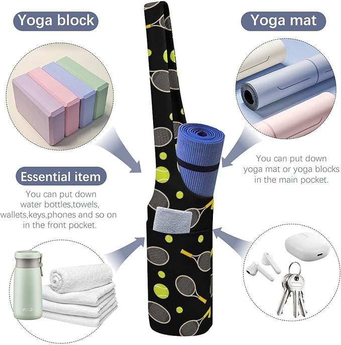 Stylish Yoga Mat Bag for Women Exercise Mat Holder with Shoulder Strap Yoga Mats Totes Sports Storage Bag