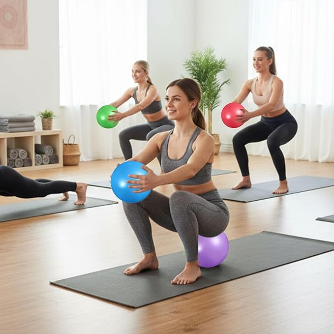 Aoriher 10 Pcs Small Exercise Pilates Ball 9 Inch Mini Yoga Balls Anti Burst and Slip for Stability, Fitness, Physical Therapy, Stretching & Core Strength Workout at Home Gym Office