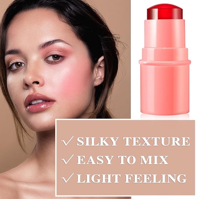 Cream Blush Stick with Brush,Waterproof Multi Cream Blush Skin G1