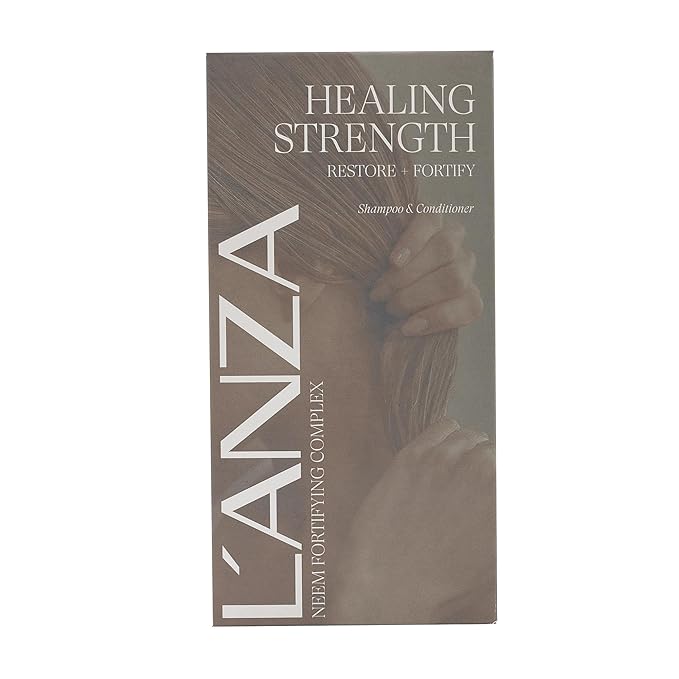 L'ANZA Healing Strength Shampoo & Conditioner Set, for Dry, Damaged Hair, Strengthens, Repairs Damage, Moisturizing, Boosts Shine, Gentle Cleanse, Color Safe Anti-Humidity, Sulfate Free Hair Care Kit
