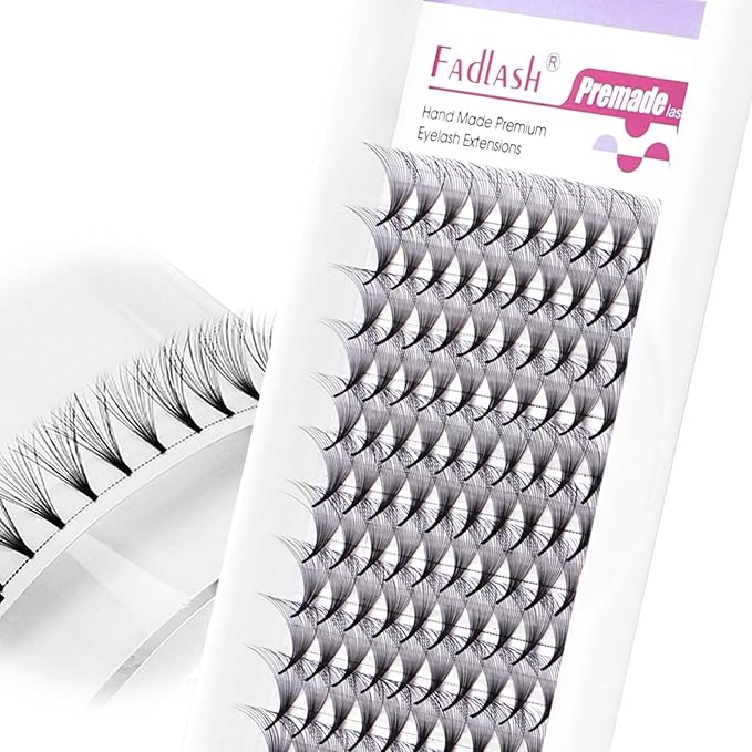 FADLASH Premade Lash Fans C Curl Premade Fans Eyelash Extensions 16D 0.07 Volume Lash Fans Premade Handmade Premade Lash Extensions Fans (16D-0.07C-12mm)