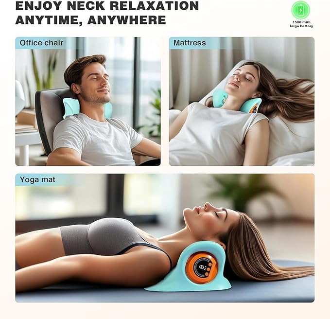 Neck Massager 2025, Neck and Shoulder Relaxer, Back Massager Pillow with Heat,4d Electric Back Massage Pillow, 3 Modes, Deep Tissue Relaxation for Shoulders, Suitable for Home, Office