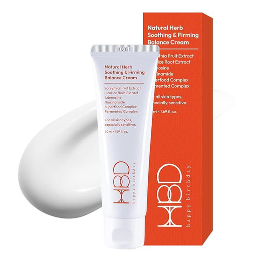 HBD Soothing & Firming Face Moisturizer with Niacinamide & Adenosine – Korean Anti-Wrinkle & Hydrating Cream – Lightweight, Sensitive Skin Safe, 1.69 Fl Oz