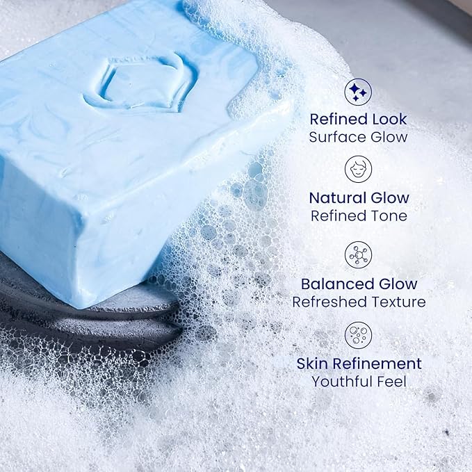 Relumins Glycolic Acid Soap Bar with Aloe and Salicylic Acid – Gentle AHA Mild Peel for Smoother, Soothing Skin | Exfoliating Bar Soap with Professional Spa Formula, 135g x 5 Bars
