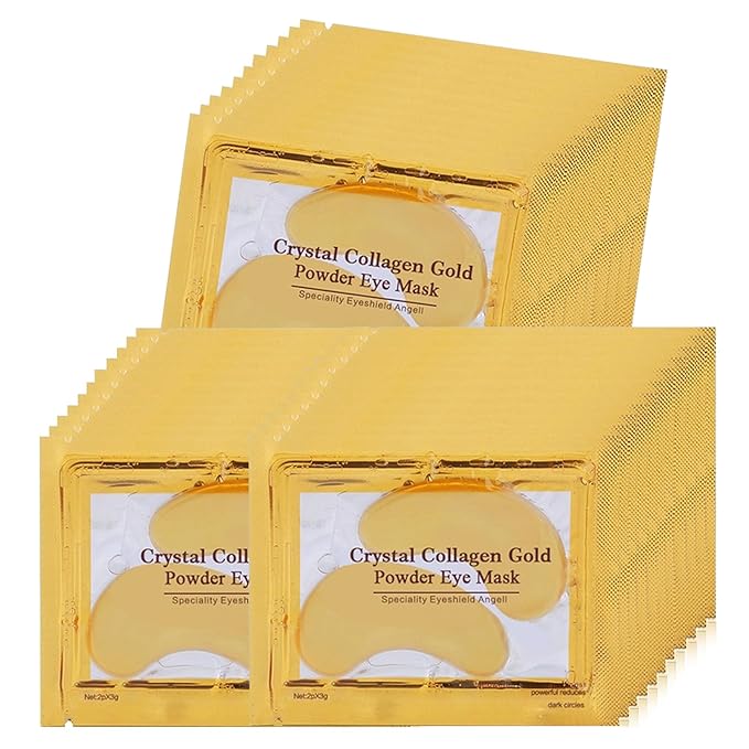 Felico Under Eye Patches, 30 Pairs Gold Eye Mask, Eye Gel Pads With Collagen Treatment for Reducing Dark Circles, Lighten Wrinkles Anti-Aging Moisturizing, Fine Lines Eye Bags Puffiness for Women Men