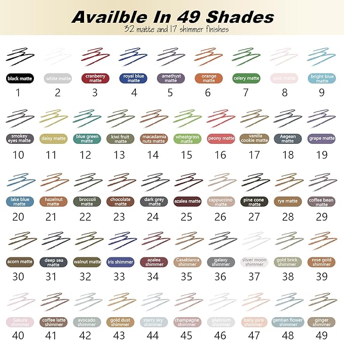 Smudge Proof Eyeliner, Waterproof Retractable Eye liner with Brush, Matte and Shimmer Eyeliner Pencil, Creamy Texture, Long lasting & Smooth(17 Vanilla Cookie Matte)