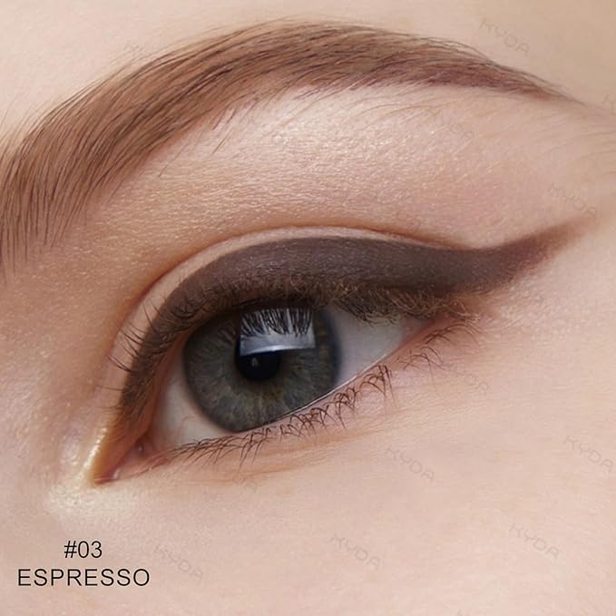 KYDA Brown Gel Eyeliner, Lasting Waterproof Cream Eyeliner & Eyebrow Makeup, High Pigment Smudge-proof Formula, Waterline Matte Eye Liner with Brush, Natural Brow Pomade Set, Espresso