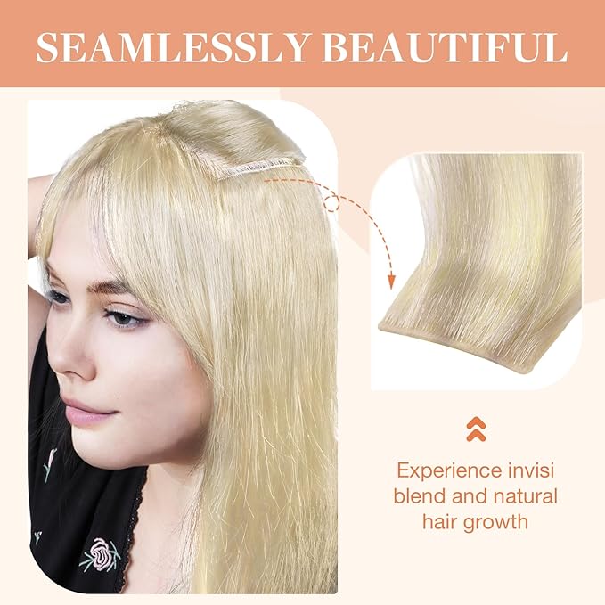GOO GOO Invisi Edge Clip in Hair Extensions Set, 14inch 130g, 4pcs Injected Seamless PU Clip ins and 5pcs Classical PU Clip ins, Virgin Real Human Hair, #(T17/22) P60