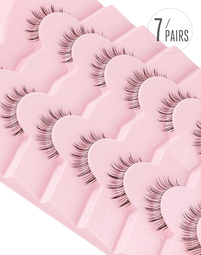 Asian Natural Lashes Wispy Korean Eyelashes Short Fake Eyelashes M-57