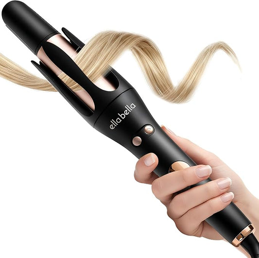 ELLA BELLA® Automatic Rotating Curling Iron • Auto Hair Curlers • Easy to Use • Digital Display to Accurately Control Temperature • Transform Your Look in Seconds • Ideal for Longer Hair