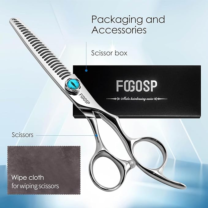 Thinning Shears for Hair Cutting Extremely Sharp Offset Design Using VG10 Stainless Steel for Barbers & Salon Stylists Smooth Motion Fine Craftsmanship Barber Scissors (Blending Shears)
