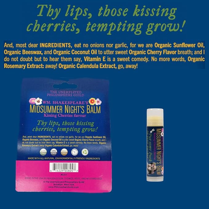 Shakespeare's Midsummer Night's Lip Balm Tube, Ingredients