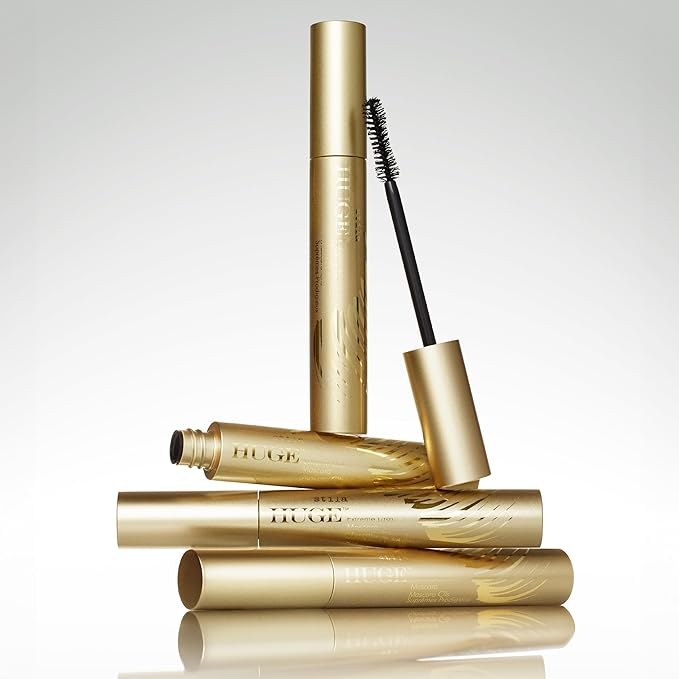 stila HUGE Extreme Lash Mascara, Intense Black | Volume, Full Length, Curl, Lift, No Clump, Crunch or Smudge | Lightweight, Long-Lasting Buildable Eye Makeup Formula | 0.44 Fl. Oz.