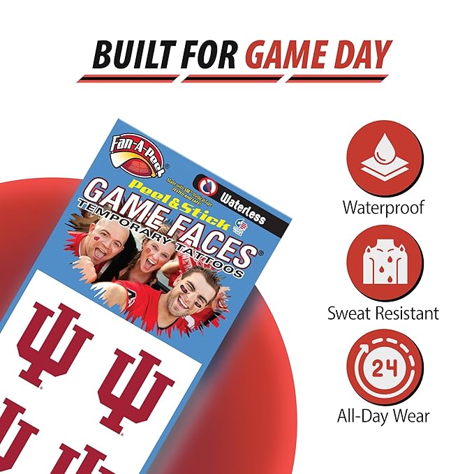 NCAA Arkansas Razorbacks 4-Pack Waterless Tattoo Razorbacks (Logo)