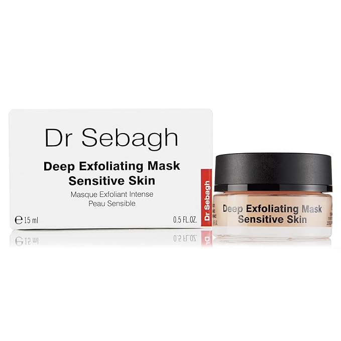 Dr Sebagh Deep Exfoliating Mask (Travel Size 0.5 fl oz) - Gentle Exfoliating for Sensitive Skin - Lactic Acid Detox & Pore Cleansing - Anti-Aging Skin Mask for Radiance & Renewal