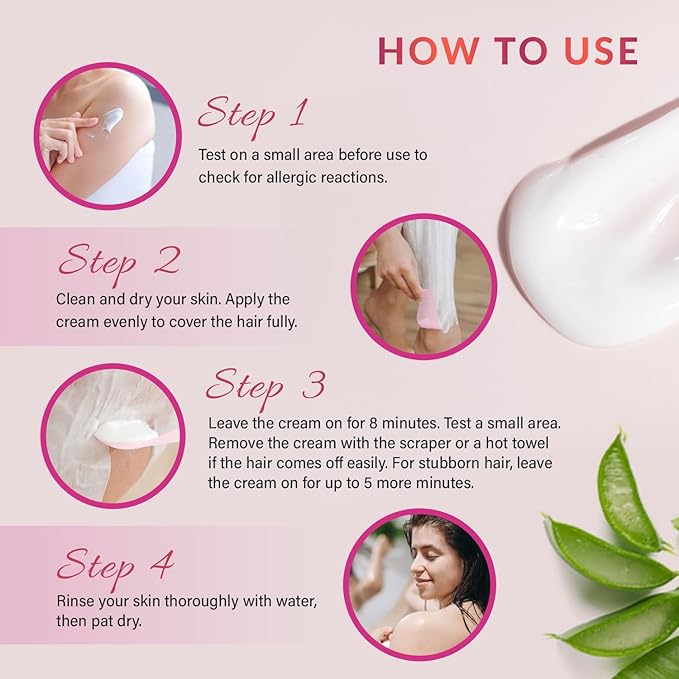 Hair Removal Cream for Women: Depilatory Cream for Intimate Areas and Pubic Area with Aloe Vera and Vitamin E - Hair Removal for Body Legs Arms Underarms Bikini - Fast Painless Soothing - 5.3 oz