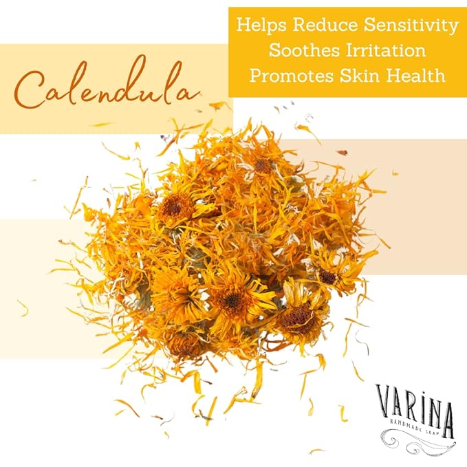 Varina Organic Aloe Calendula Bar Soap - Gentle Cleansing for Sensitive Skin, Unscented - 3 Pack - Experience Healthy and Glowing Skin
