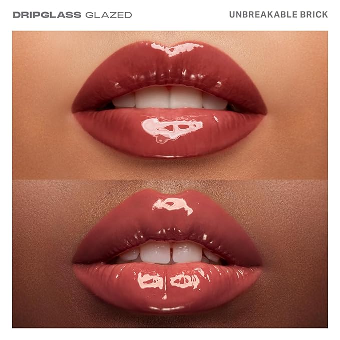 MORPHE Dripglass High Shine Lip Gloss - Semi-Sheer or Full Coverage Lip Color with Glass-Like Shine and Nonsticky Finish - Infused With Squalane & Vitamin E - Unbreakable Brick (0.13 Fl Oz)