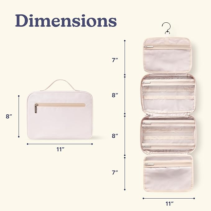 VANDEL Waterproof Hanging Toiletry Bag for Travelling, Hanging Makeup Organizer Bag, Cosmetic Travel Bags for Women, Makeup Case Toiletries Organizer Hygiene Bathroom Shower Caddy - Black