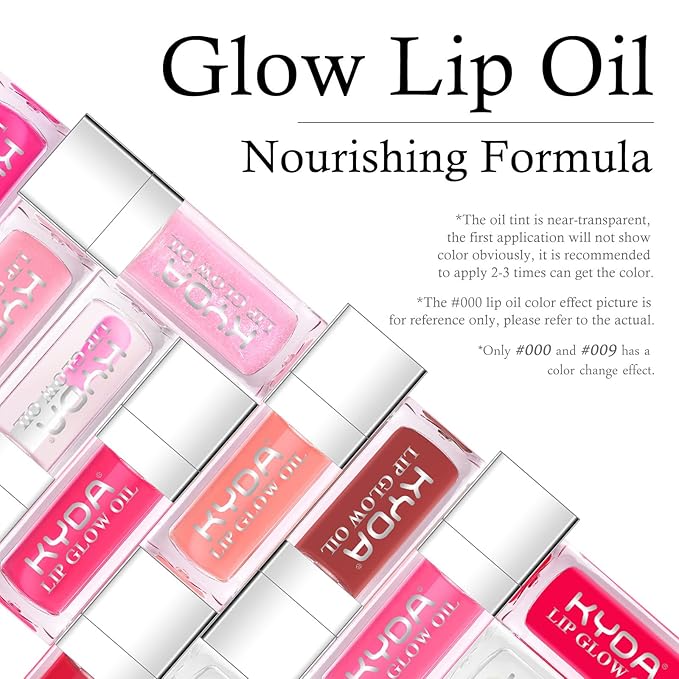 KYDA Hydrating, Moisturizing Lip Oil - Glossy, Tinted Lip Gloss for Dry Lips - Rosewood