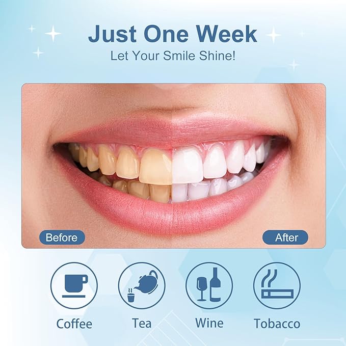 2PCS Teeth Whitening Powder, Fast Stain Removal, Dentist-Recommended for Sensitive Tooth, Enamel Safety, Effectively Removes Coffee, Wine, and Tobacco Stains, Mint Fresh Breath (0.5 Ounce (Pack of 2))