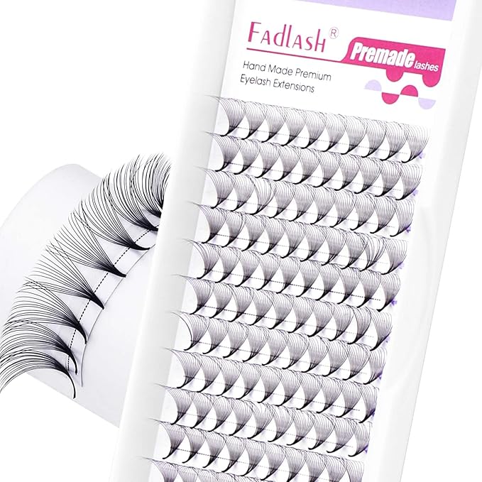 FADLASH Premade Lash Fans D Curl Premade Fans Eyelash Extensions 14D 0.05 Volume Lash Fans Premade Handmade Premade Lash Extensions Fans (14D-0.05D-8-14mm)