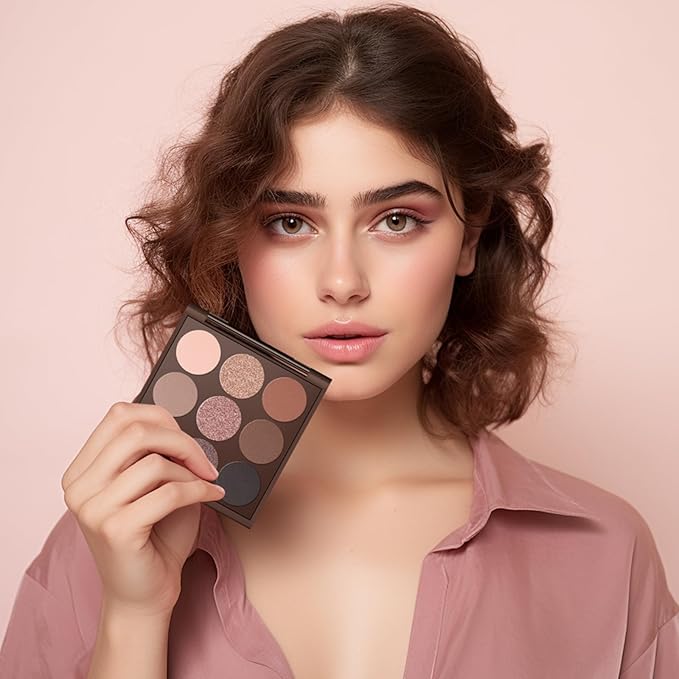 Neutral Eyeshadow Palette, Nude Eyeshadow Palette, Matte Eye Shadow Makeup Palette with Mirror, Long-Lasting Wear, Vegan, Cruelty-Free - 0.5oz (Charm Purple)