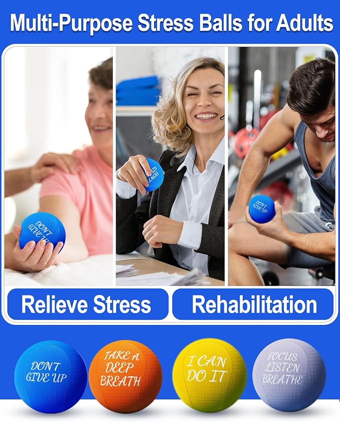 ALMAH Stress Balls for Adults 4 Density Hardness 4 Pack