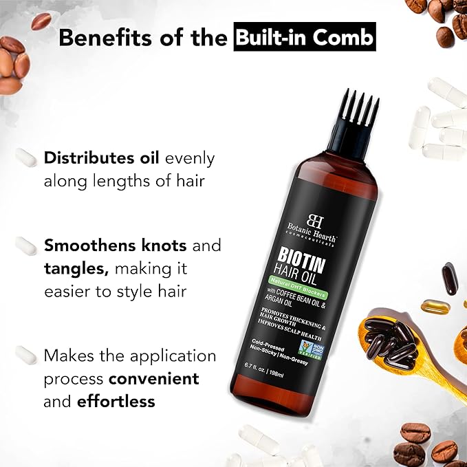 Botanic Hearth Hair Oil for Hair Growth & Home Hair Perm Kit| Strengthening Dry, Frizzy, Damaged Hair & Scalp Treatment | Biotin Hair Oil – 6.7 Fl Oz