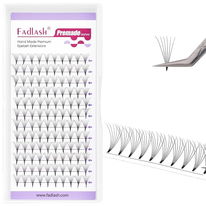 FADLASH Premade Lash Fans D Curl Premade Fans Eyelash Extensions 6D 0.07 Volume Lash Fans Premade Handmade Premade Lash Extensions Fans (6D-0.07D-13mm)