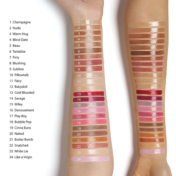 Ruby Kisses Lip Gloss Butter Bomb Gloss Non-Sticky Lip Gloss Vitamin E Natural Nude Lip Makeup - 7.8mL (0.26 US fl.oz) (Pillowtalk)