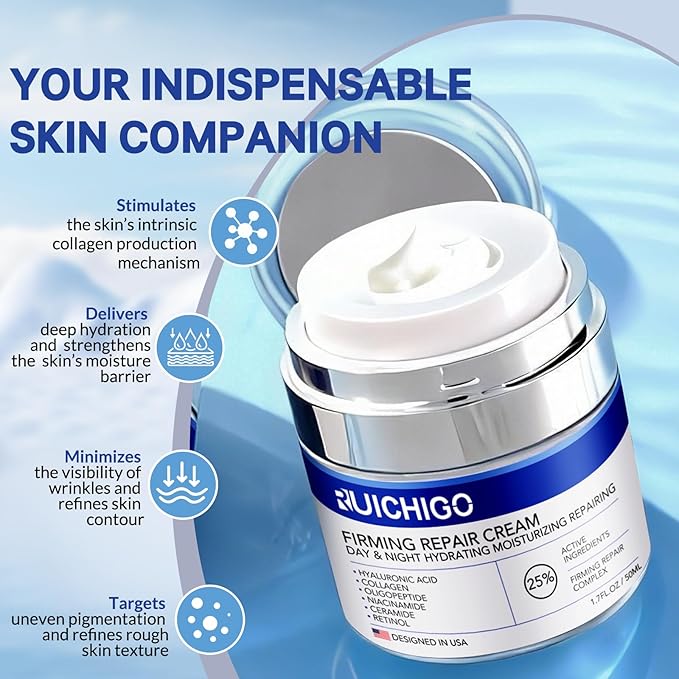 Face & Neck Firming Cream - Ceramide Moisturizer for Women - Anti Aging Formula for Tightening and Lifting with Retinol,Collagen,Hyaluronic Acid - Day & Night Cream for Sensitive & Mature Skin, 1.7 OZ