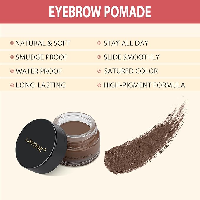 LAVONE Hair-Like Eyebrow Pen Makeup kit, Eyebrow Pencils for Women with Waterproof Microblading Eyebrow Pencil, Eyebrow Pomade, Eyeliner and Eyebrow Brush, Create Full, Natural Brows, Brunette